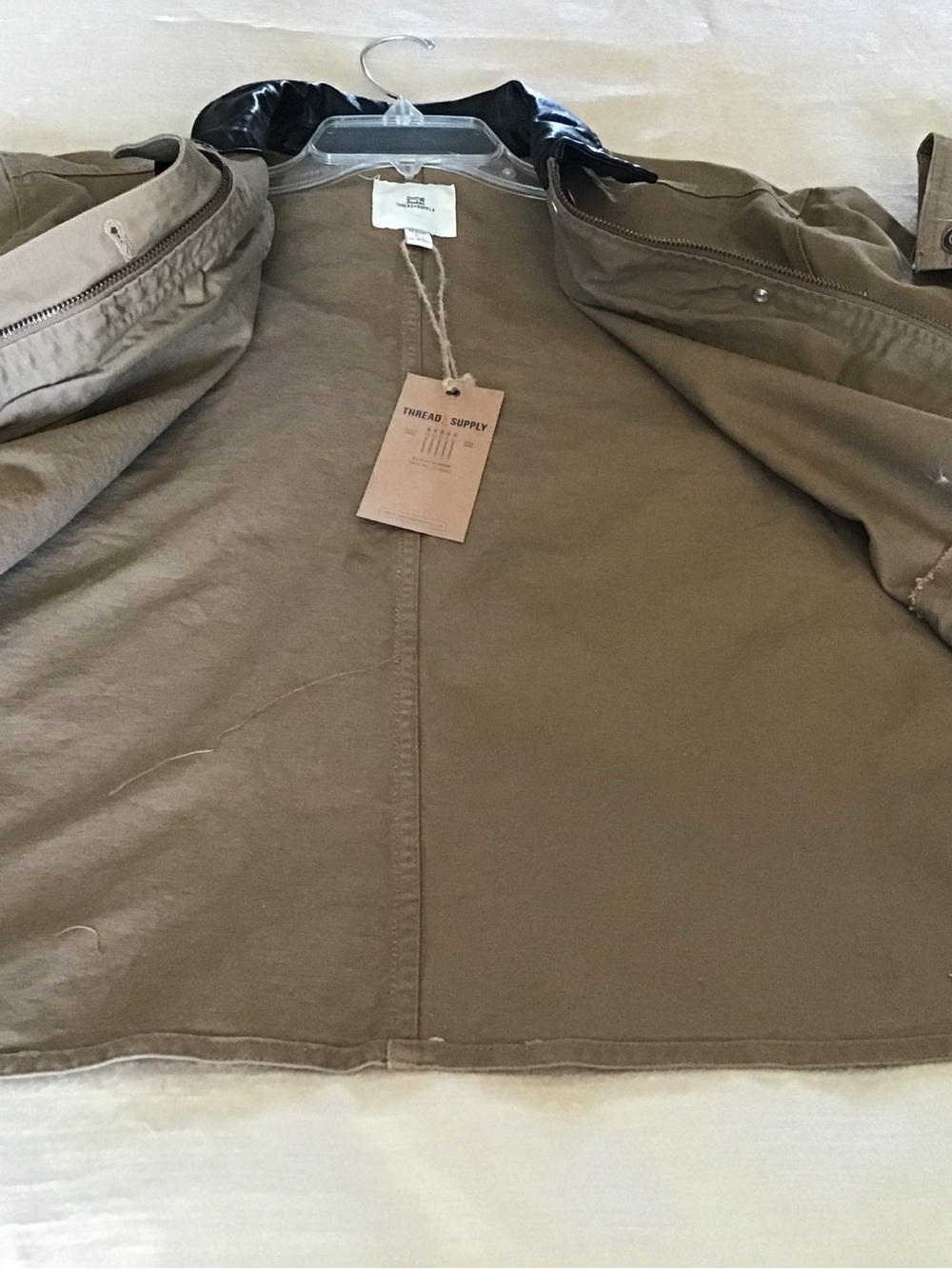 Thread & Supply Brown Canvas Field Jacket with Black Collar - Picture 6 of 10